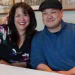 Dyrud's daughter Lara MacLean and psychology department member Henry Yoon.